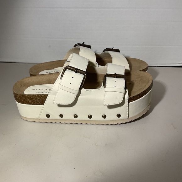 Altar'd State Serenna Ivory Platform Sandals Size 8 - Picture 6 of 8